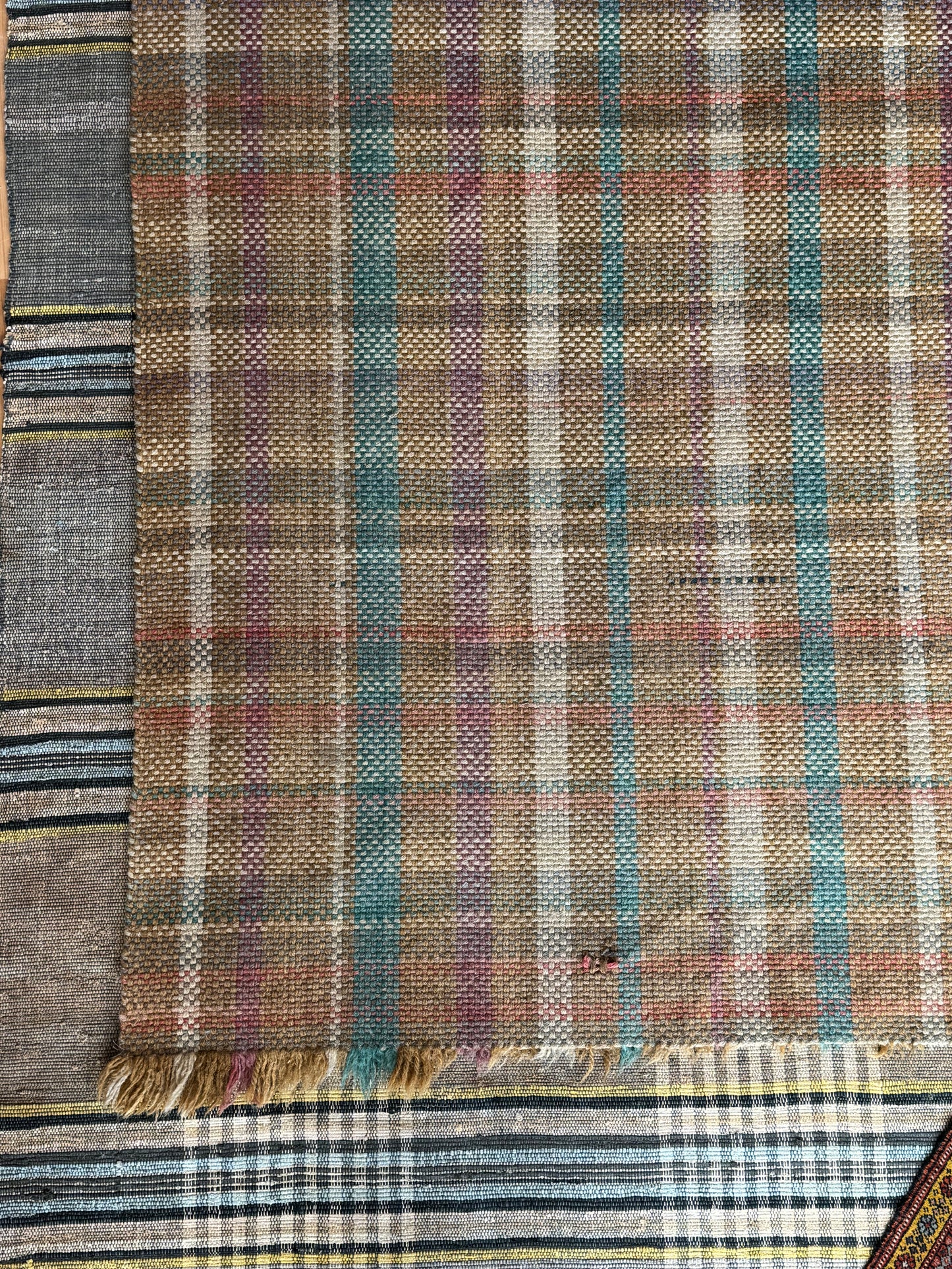 Square Plaid Wool Rug
