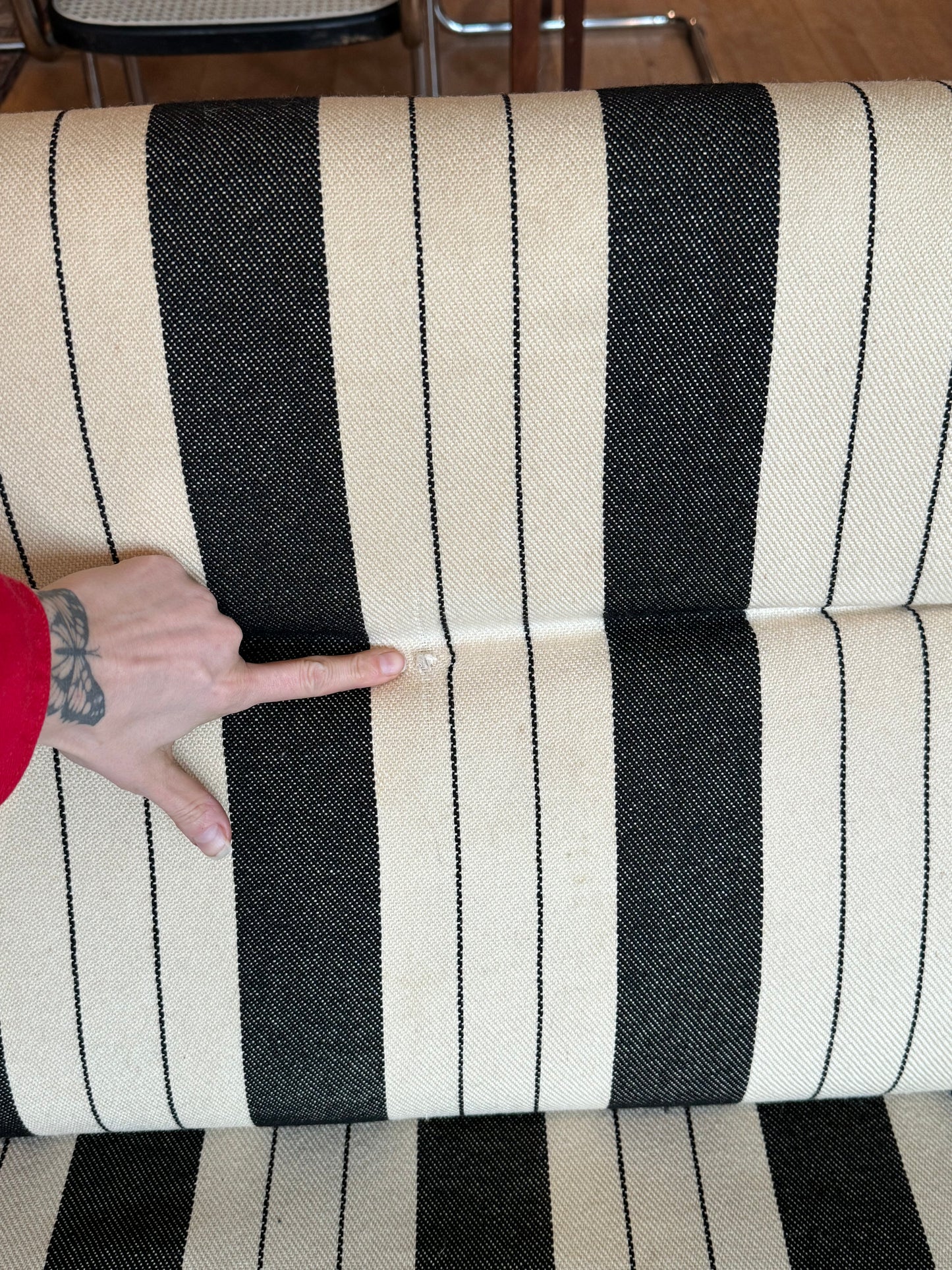 Striped Danish Sleeper Loveseat