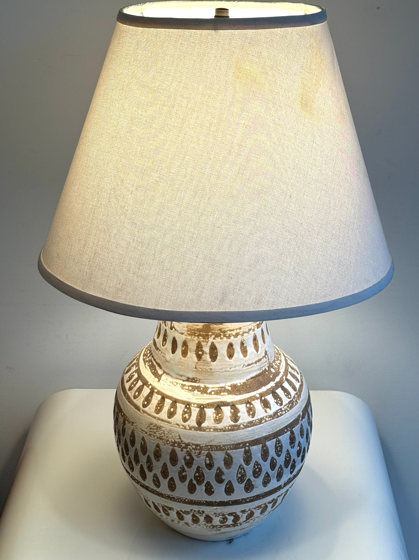 Large Ceramic Pattered Lamp