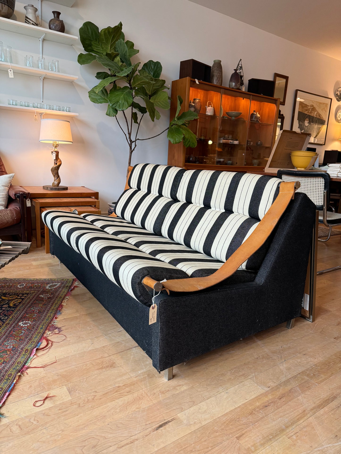 Striped Danish Sleeper Loveseat