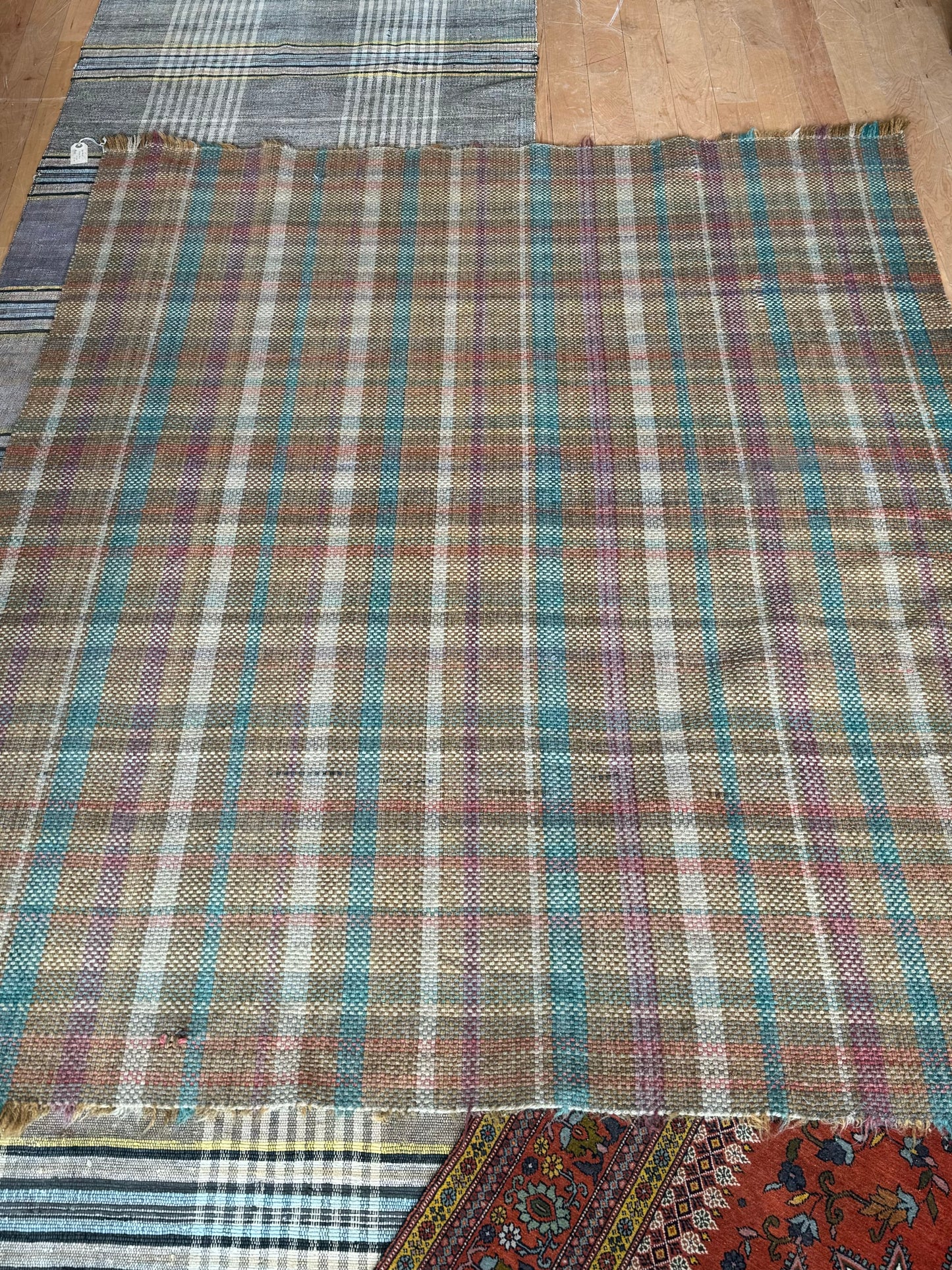 Square Plaid Wool Rug
